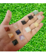 Mixed of 12 Tiny Miniature Pyramids Set Healing Energy Crystal Mineral R... - $29.69