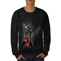 Wellcoda Rock Skull Music Mens Sweatshirt, Guitar Casual Pullover Jumper - £24.11 GBP+