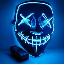 Halloween Led Luminous Mask Horror Grimace Bloody EL wire Face Masks from USA - £8.11 GBP