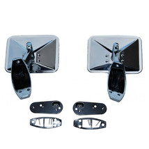 70 71 72 Chevy Truck Square Rectangle Chrome Outside Rearview Door Mirro... - £78.33 GBP