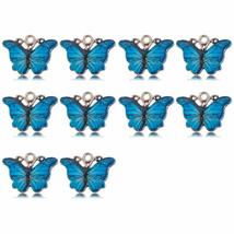 10PCS Gift Alloy Handmade Multicolor Enamel Butterfly Pendant Cute Animal Charms - £8.11 GBP