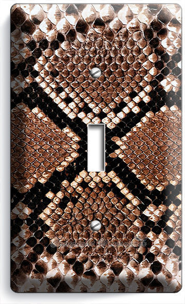 SNAKE SKIN SCALE ANIMAL PRINTS SINGLE LIGHT SWITCH WALL PLATE COVER RUSTIC DECOR