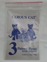 1986 Vintage Carol&#39;s Cat Soft Sculpture Cat Pattern with Options ~ Carol Cruise - £8.53 GBP