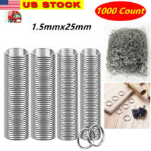Wholesale Lot 1000 pc 1&quot; Bulk Steel Split Rings Give Away Keyrings 1.5mm... - $19.79