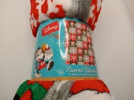 Disney Super Soft Mickey Mouse Travel Blanket 45&quot; x 55&quot; Christmas Design - $14.99