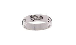 Jewelry Trends Sterling Silver Footprint Ring Size 5 - £18.67 GBP