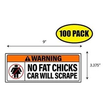 100 PACK 3.375&quot;x9&quot; Warning Sticker Decal Humor Funny Gift BS0484 - £67.16 GBP