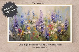 Samsung FRAME TV Art - Beautiful Acrylic Design of wild Flowers. 4K | Download - £2.78 GBP