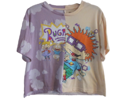 RUGRATS NICKELODEON CROPPED  Women&#39;s Size XL Graphic T-Shirt Color Block... - £11.98 GBP