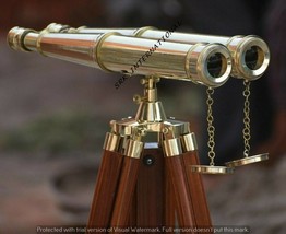 Nautical Brass 18 Binocular Marin Antique Telescope With Floor Tripod Stand - £402.51 GBP