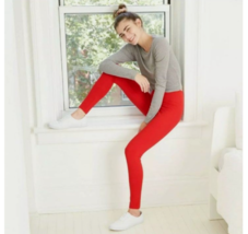 NWT Wild Fable Women&#39;s High Waist Pull-On Solid Leggings, Red, L - £4.78 GBP