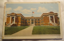 Vtg Linen Postcard Temple High School Temple Texas 1940&#39;s - £3.08 GBP