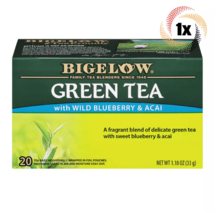 1x Box Bigelow Green Tea With Wild Blueberry &amp; Acai | 20 Pouches Each | 1.18oz - £9.16 GBP