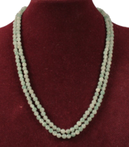 30 Inch Green Jade Bead Necklace 3mm Beads Pale Green Color - £17.17 GBP