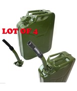 LOT 4 NATO 5 Gallon Jerry Can Gasoline Refill Steel Tank w/ Nozzle Military - $177.78 CAD