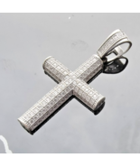 MODERNIST 925 STERLING SILVER MICRO PAVE CZ TUBE CROSS PENDANT - €31,46 EUR MODERNIST 925 STERLING SILVER MICRO PAVE CZ TUBE CROSS PENDANT - €31,46 EUR