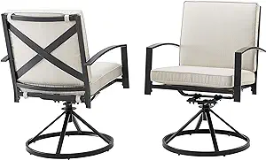 Crosley Furniture KO60026BZ-OL Kaplan Outdoor Metal Dining Swivel Chairs... - $803.99