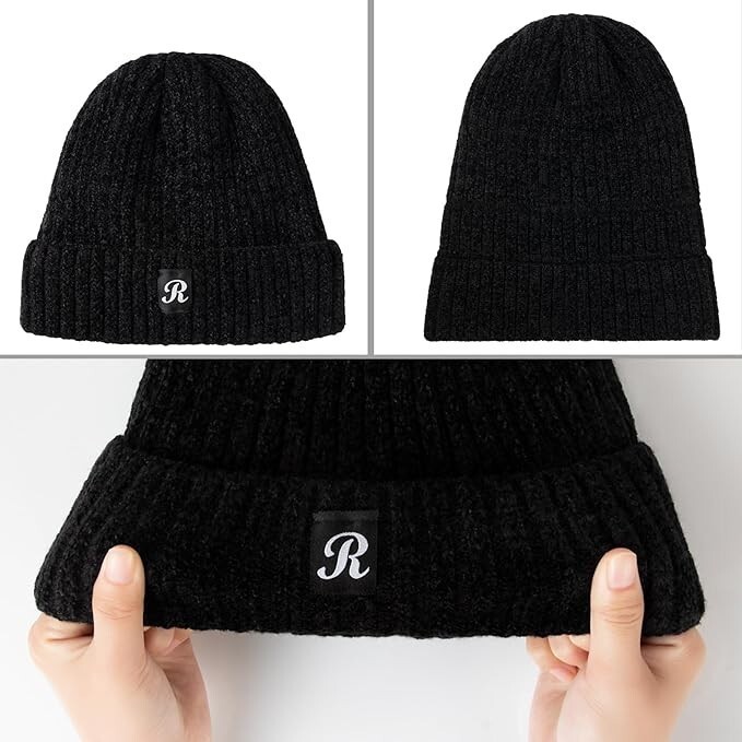 Avisky Womens Winter Knitted Beanie Hat with Faux Fur Winter Hats Approx 22"-23" Item image 2