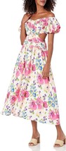 ASTR Lilosa Floral Off Shoulder Cut Out Midi Dress NWT size L - £50.85 GBP