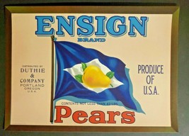 Vintage Ensign Original 1940s Portland, OR Pear Crate Label Duthie Co WS8D - £7.07 GBP