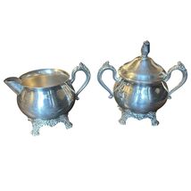 Antique F.B. Rogers Silver Co. 1883 Sugar Bowl and Creamer Set - $22.00