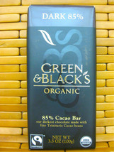 Green &amp; Black&#39;s Organic Dark Chocolate 85% Cacao Bar 3.5 Oz One Bar - £7.13 GBP