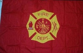 3X5 Embroidered Fire Department Fire Fighter Double Sided 2-Ply Nylon Flag - £34.86 GBP