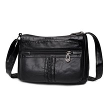  solid color shoulder bag pu leather crossbody bag quality pocket handbags casual purse thumb200