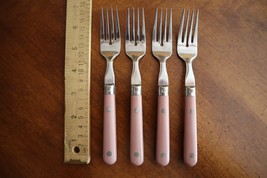 Vtg Lot 4x Life Time Stainless Flatware Rose / Pink Salad Fork Korea 6.75&quot; - $14.99