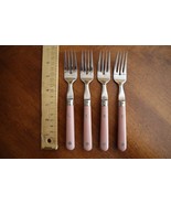 Vtg Lot 4x Life Time Stainless Flatware Rose / Pink Salad Fork Korea 6.75&quot; - $278.86 MXN