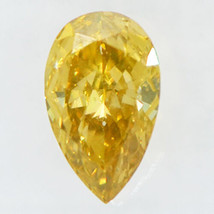 Pear Shape Diamond Natural Fancy Brown Yellow 0.62 Carat SI1 IGI Certificate - £498.44 GBP