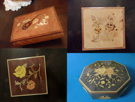 Italian Inlay Vanity Box Jewelry Music Box Mid Century Original  Pick1  - $75.00