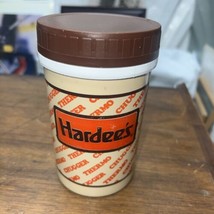 Vtg Hardees Thermo Chugger Plastic Travel Thermos Mug Cup Screw On Lid Whirley - £11.77 GBP