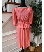 Pink Women&#39;s Striped Long Sleeve Crew Neck Vintage Casual Dress- Small - $51.97 CAD