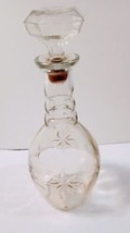 Vintage Atomic Star Starburst Clear Glass Liquor Decanter Bottle with St... - $17.33