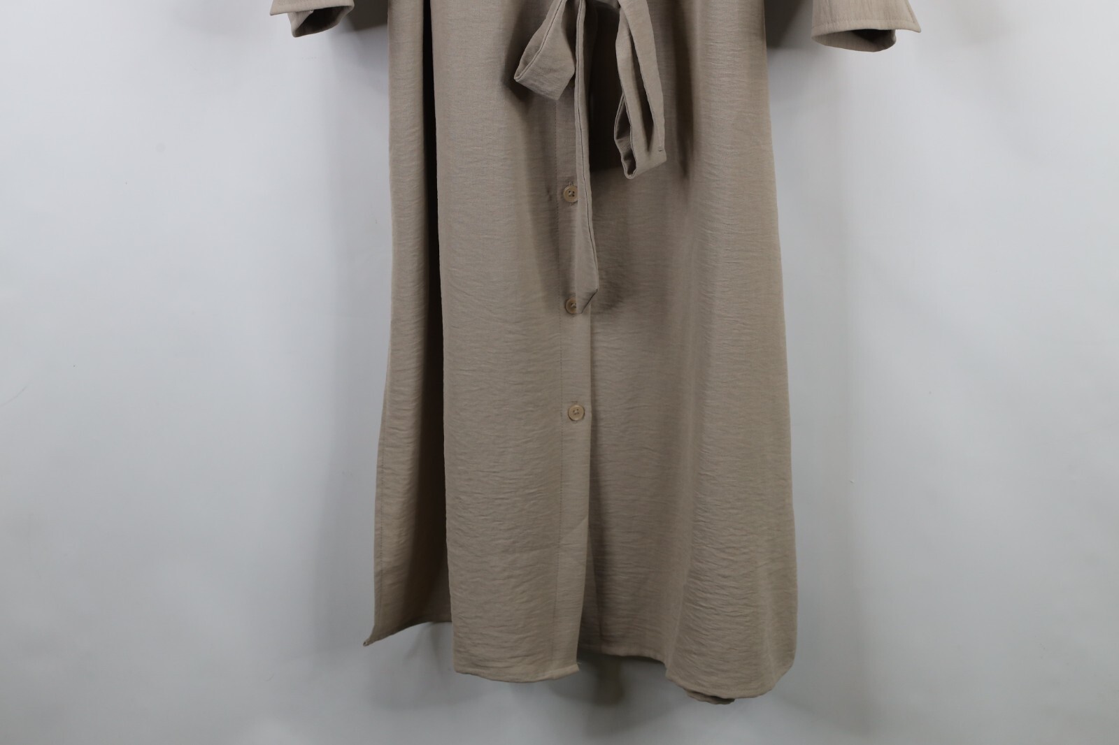 Deadstock Vintage Y2K DKNY Womens 10 Long Sleeve Knit Tie Dress Khaki Brown Item image 4