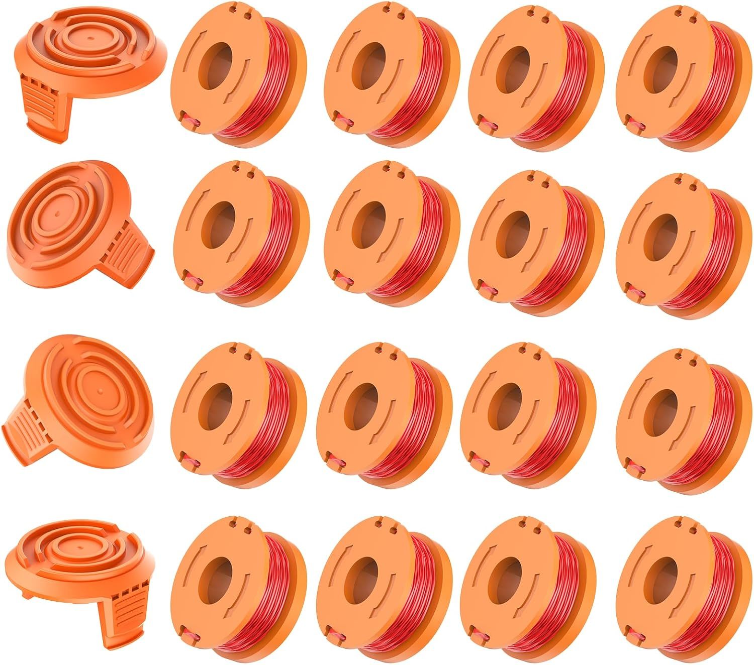 Wa0010 Trimmer Spool Line For, 16 Weed Wacker String + 4 Replacement Cap... - $38.99