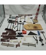 Lot Of (50+) Train Village Terrain Accessory Bits And Pieces Poles Fence... - $23.75