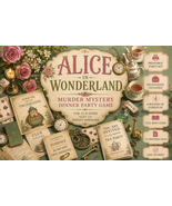Alice in Wonderland murder mystery dinner party. Instant Download.Instan... - $16.95