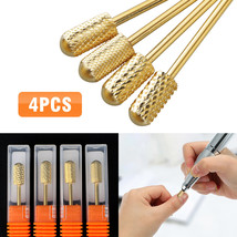 4pcs Carbide Nail Drill Bits 3/32 File Manicure Pedicure Acrylic Nails Art Tool - £22.80 GBP