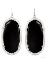 Kendra Scott Danielle Drop Earrings In Black Opque & Silver - £39.33 GBP