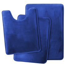 Blue 3PC Bathroom Rug Memory Foam Bath Mat Set  - $73.99