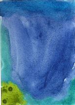 Original Abstract Watercolor Painting Art &quot;Wave &quot; ACEO by 6 Year Old Art... - $7.99