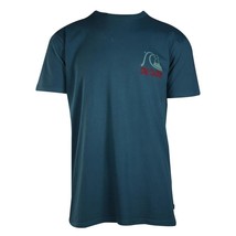 Quilsilver Men&#39;s T-Shirt Ocean Blue Wave &amp; Mountain Graphic S/S (S10) - £12.19 GBP