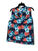 Maison Jules Womens Size Medium Hawaiian Floral Print Sleeveless Blouse - £11.17 GBP