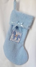 Christmas Stocking Baby&#39;s lst Rocking Horse Blue Babys First Christmas Boys NEW - £15.42 GBP