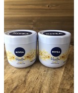 2x NIVEA Body Cream VANILLA &amp; ALMOND OIL Normal to Dry Skin NEW  - $693.55 MXN
