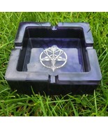 Handmade Epoxy Resin Ashtray Pagan Pentagram Witch Gothic Wicca Baphomet... - $27.69