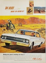 1964 Print Ad The &#39;64 Oldsmobile F-85 Cutlass 2-Door Olds Cowboys on Hor... - $12.07