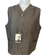 Matinique Black and Gold Striped &#39;Bowie&#39; Waistcoat,Reversible  Men&#39;s Sz ... - $529.91 MXN